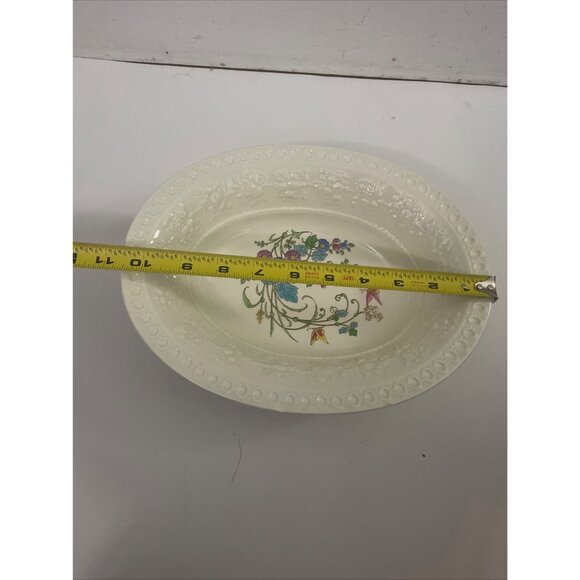Wedgwood Wellesley Pattern Oval Serving Bowl White With Floral Design 13" - Picture 6 of 8